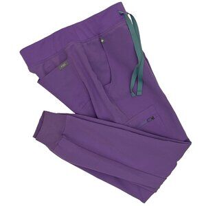 Figs Zamora High Waisted Jogger Scrub Stretch Pants Amethyst Womens XXS